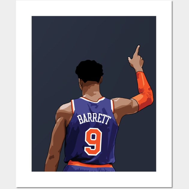 RJ Barrett Vector Back Blue Wall Art by qiangdade